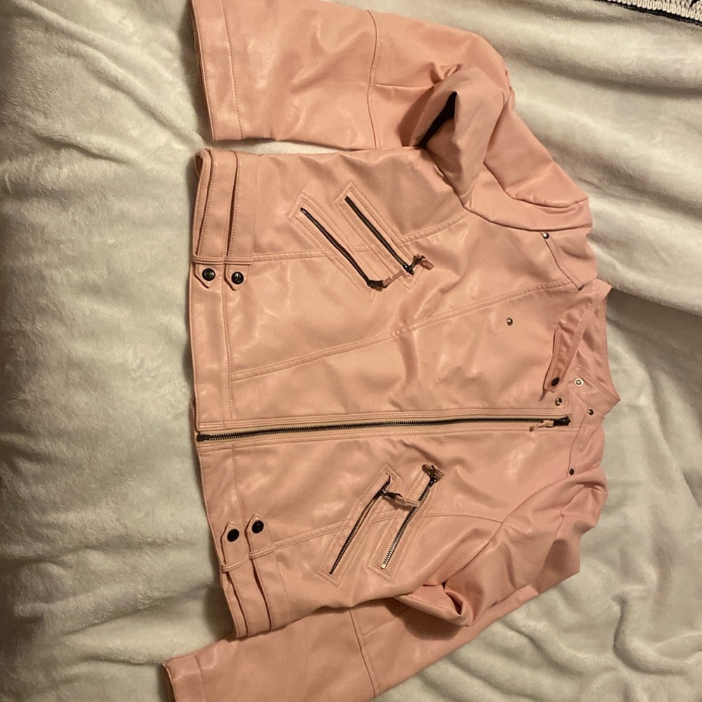 Pink pleather jacket.
